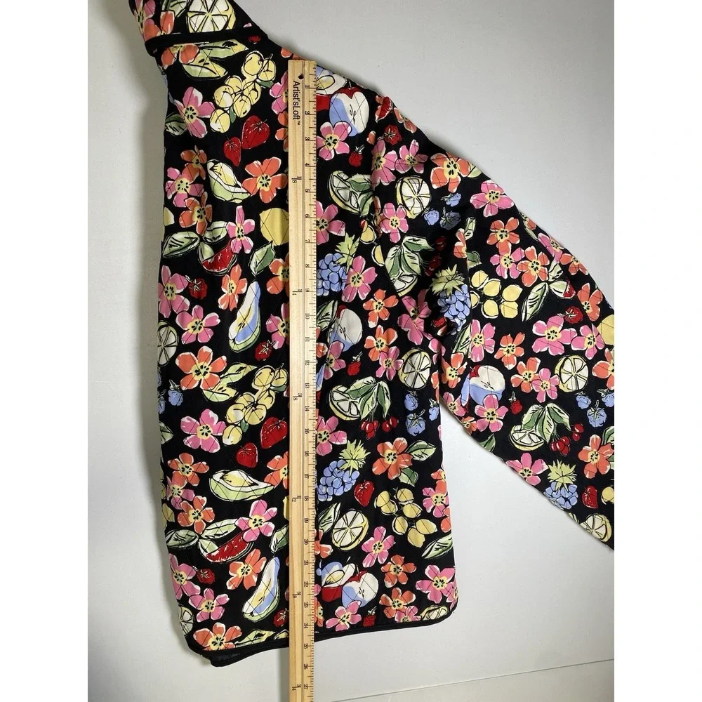 Requirements Woman Quilted Jacket Size‎ 1X Fruity Floral Bloomcore Art To Wear